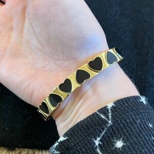 Gold and Black Heart Bracelet
